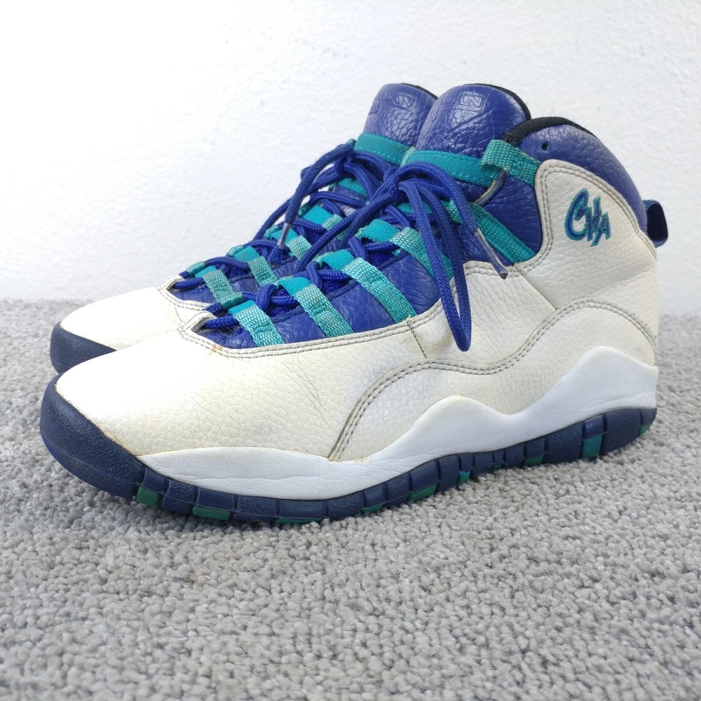Nike Air Jordan 10 Retro Charlotte Hornets Boys Size 5.5Y Shoes 310806-107